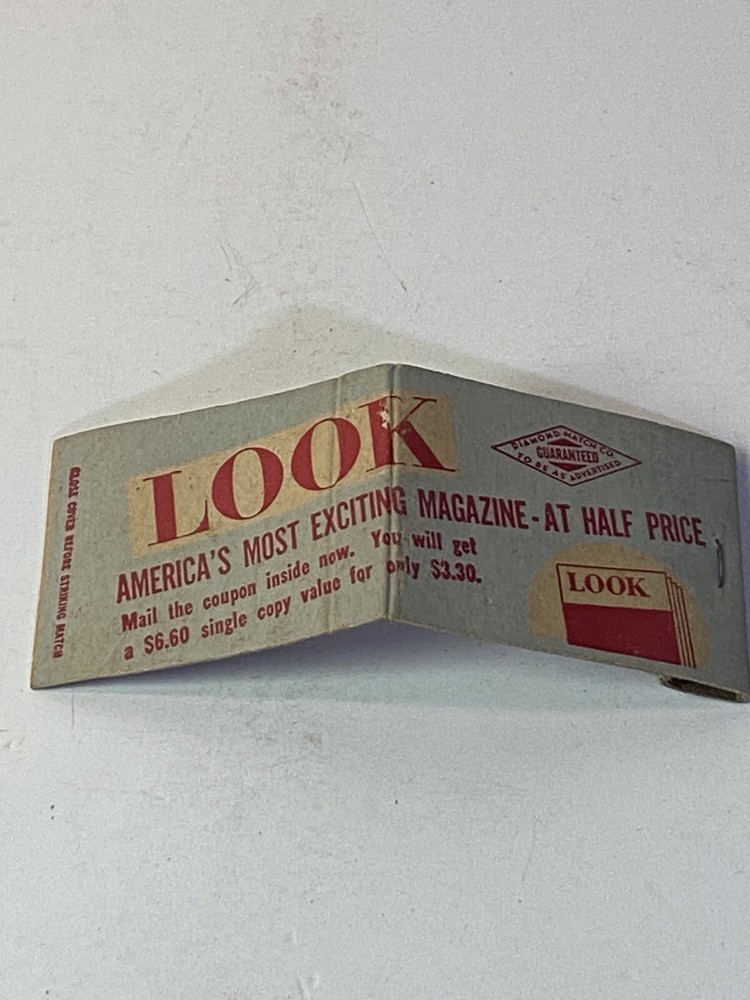 LOOK Magazine Coupon For $3.30 Subscription Full Vtg Front Matchbook Blu A-1719-image