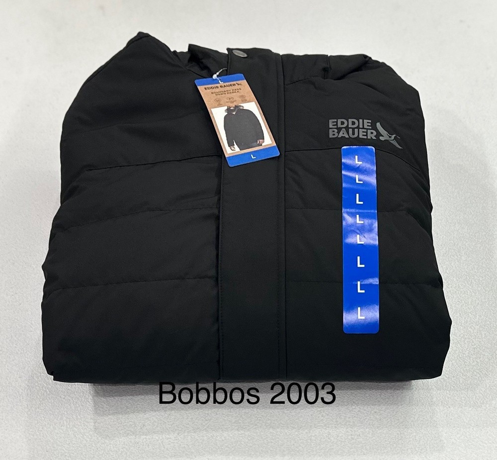 Eddie Bauer Men's Boundary Pass Down Parka Faux-Fur Jacket, Black, Size L