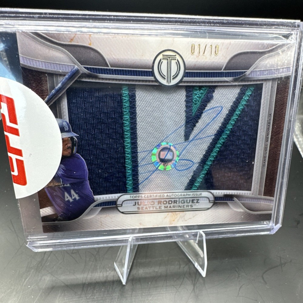Topps 2025 Tribute Prime Patch Auto Relic Julio Rodriguez /10 Mariners PPA-JR