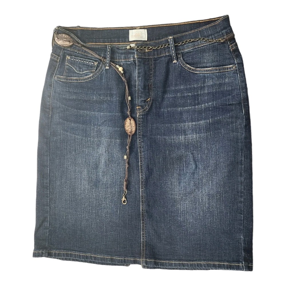 Levi's 512 Original Jean Perfectly Slimming Dark Wash Denim Skirt Sz 10  Women's