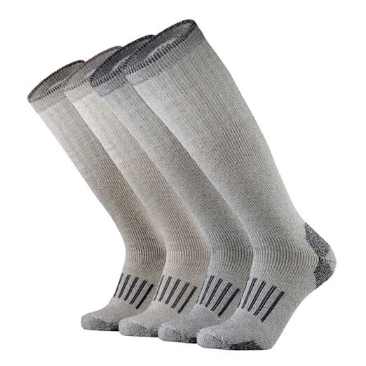 Men's Merino Wool Cushion Over the Calf Socks 10-13 Mixcolor2 2 Pairs