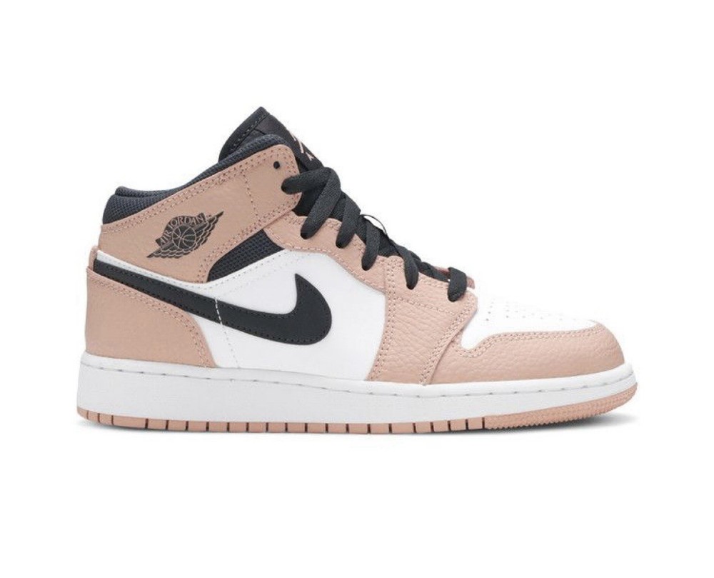NEW Jordan 1 Mid Pink Quartz Retro Smoke Grey White RARE 555112-603 Size 4 - 7