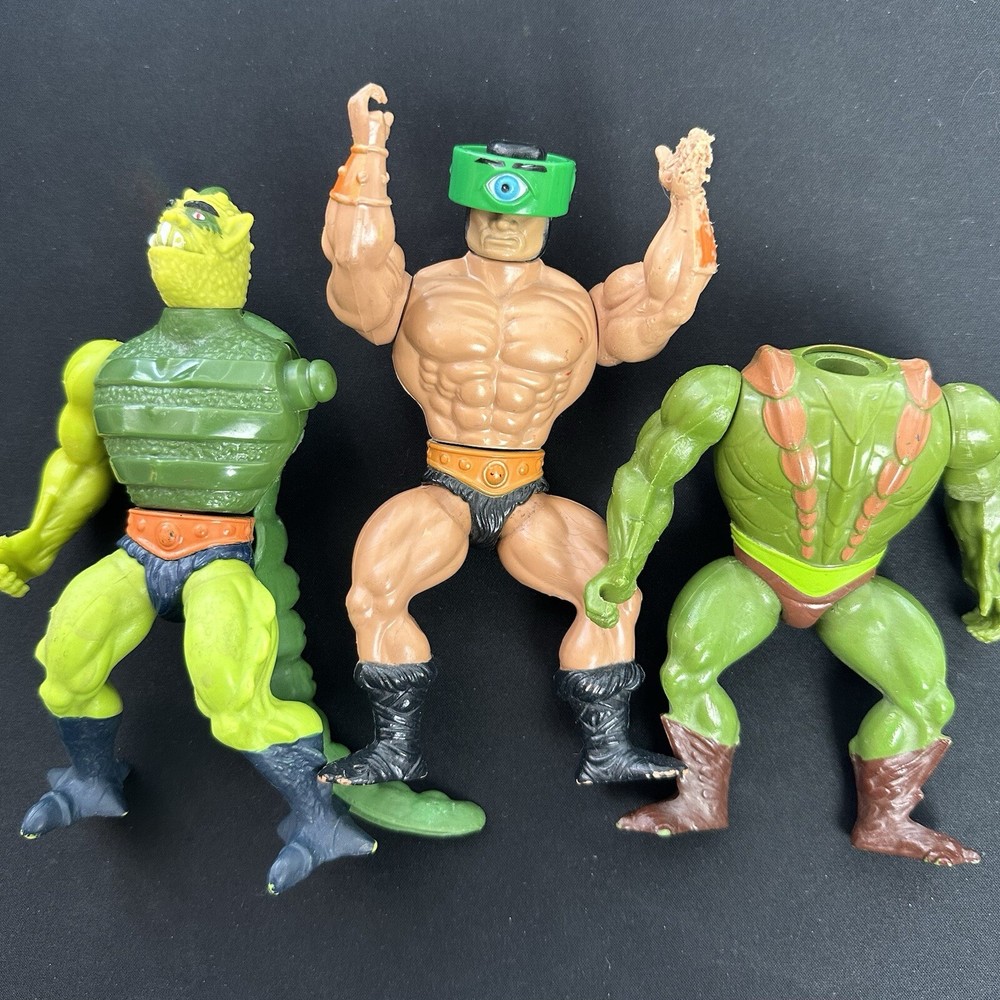 Vintage 1980s MOTU Masters of the Universe Action Figure Lot of 3 with Missing Parts