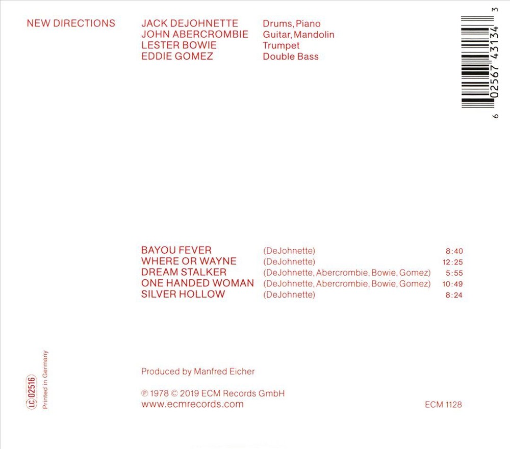 JACK DEJOHNETTE NEW DIRECTIONS NEW CD