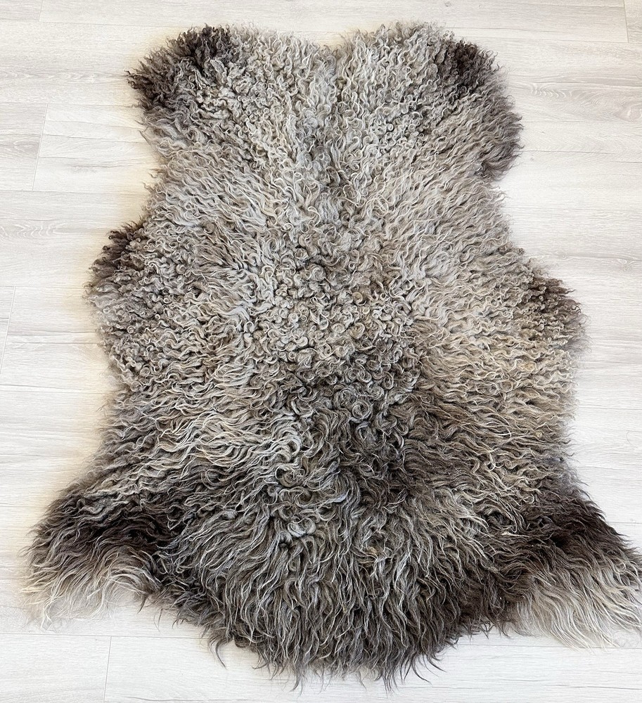%100 Natural Gotland Sheepskin Rug,sheepskin Pelt,Natural Color,gray,mink.