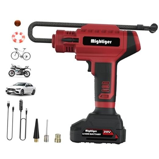 Tire Inflator 20V Cordless Air Compressor DC 12V Portable Handheld Car Air