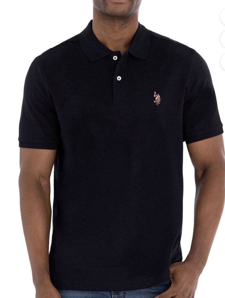 US Polo Assn. Mens Black Short Sleeve Polo Shirt Size M