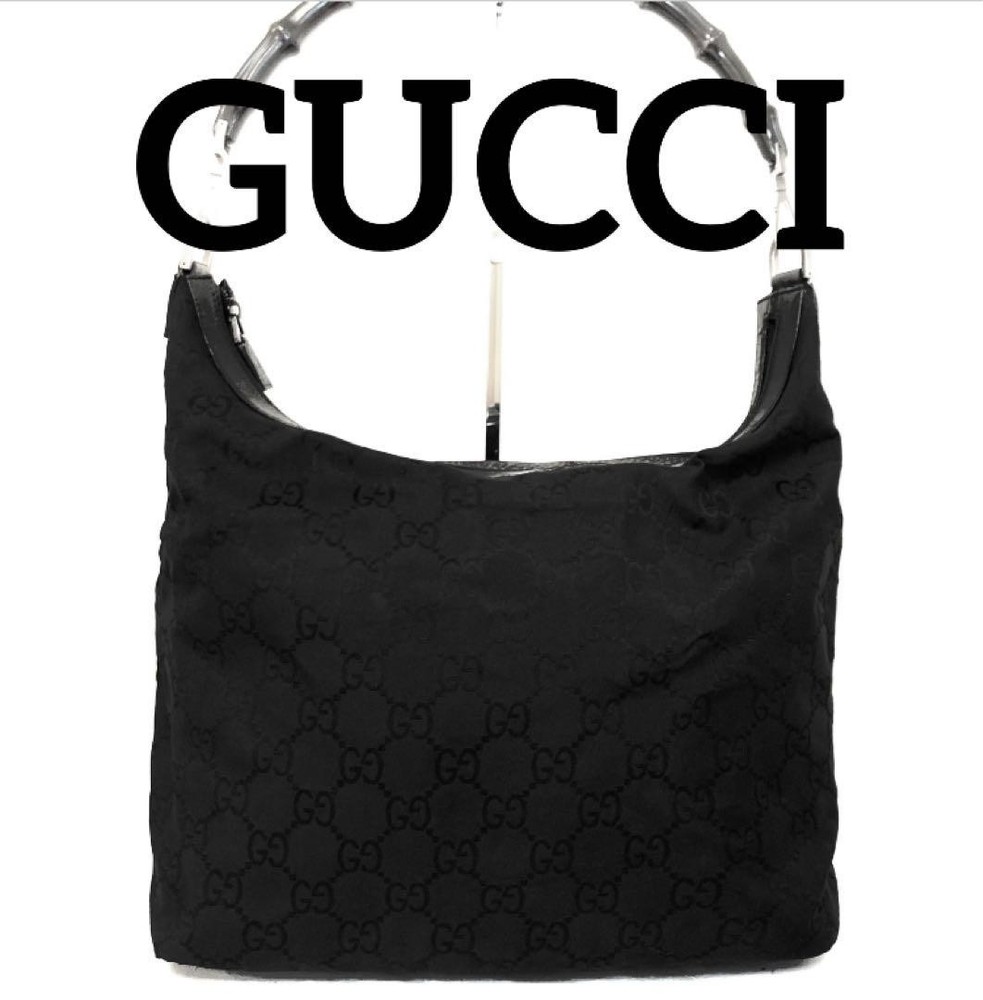 Vintage Gucci GG Monogram Canvas Leather Tote Shoulder Bag Rare