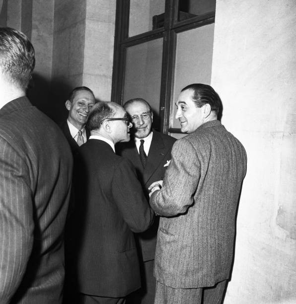 Politician Pierre Mendes France conversation with director of Fran- Old Photo