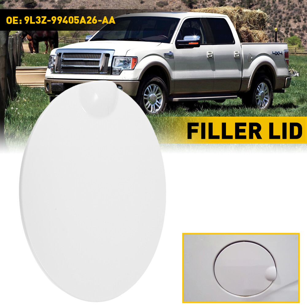 White Fuel-Painted Gas Tank Filler Door Cap for 2009-2014 Ford F150 Made in USA