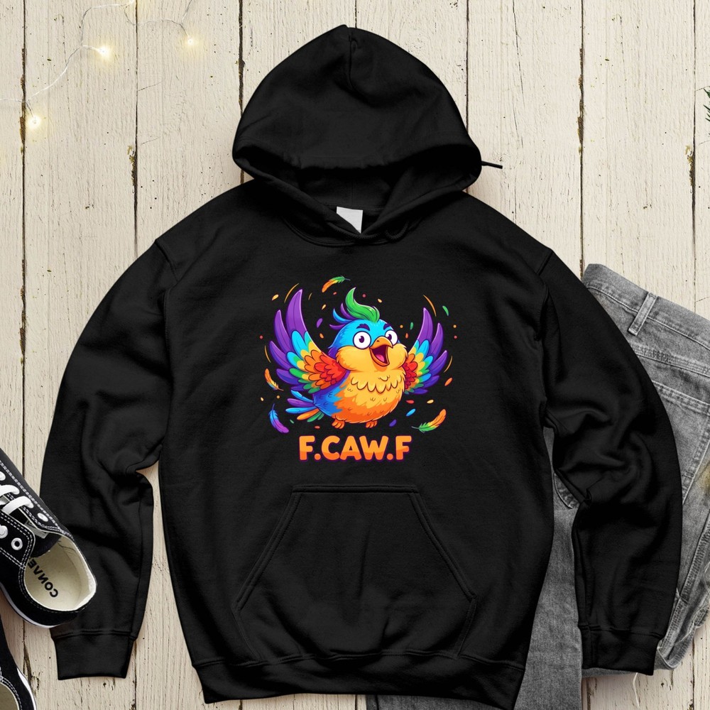 F Caw F Funny Chicken Rooster Hoodie Printed Chicken Lovers Meme Gift Unisex Top