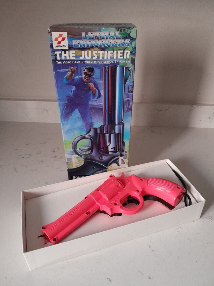 Vintage The Justifier Lethal Enforcers Sega Gun Second Player Pink (CIB) Tested