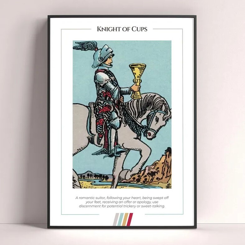 Knight of Cups Tarot Card Art Print and Digital Download Poster