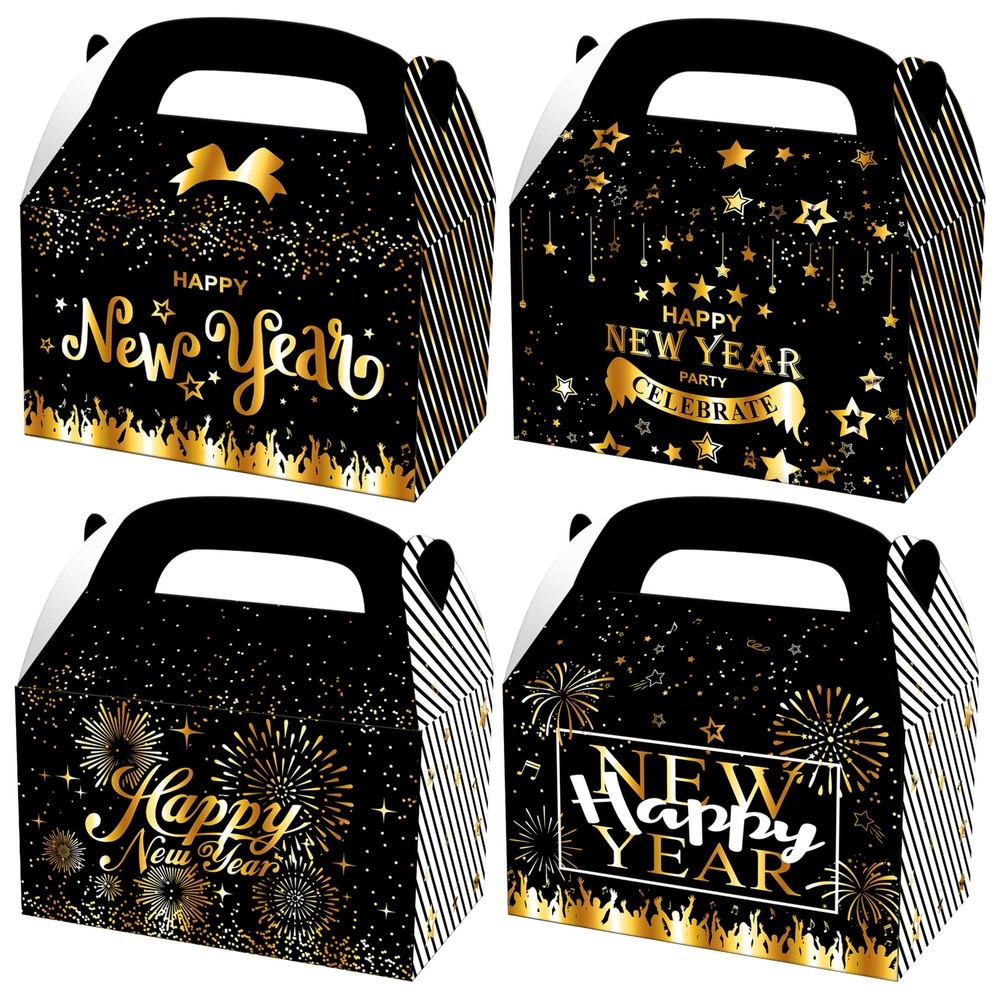 New Years Party Treat Boxes 2025 Happy New Year Goodie Boxes 12PCS New Years ...-image