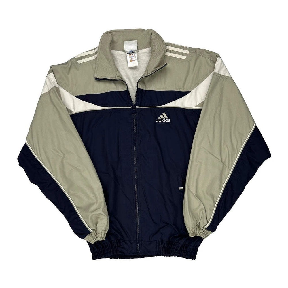 Adidas Striped Track Jacket - XS Gray Cotton