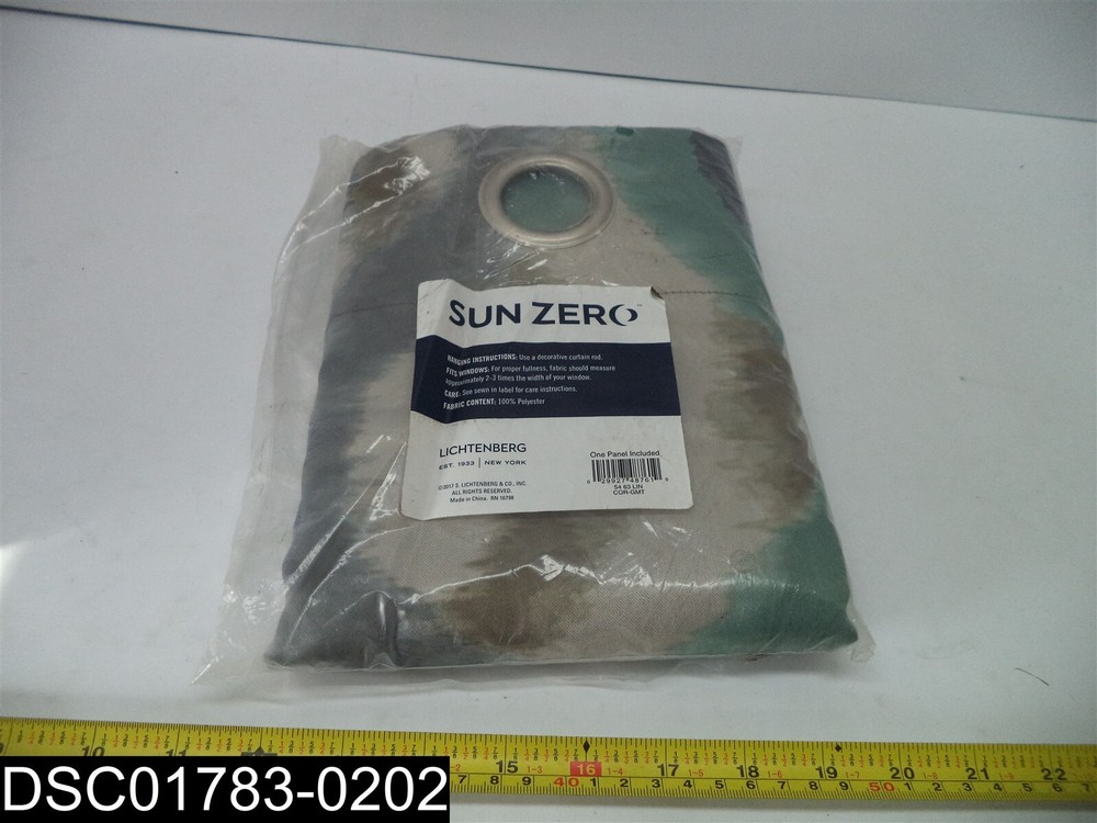 54x63 Sun Zero Watercolor Room Darkening Curtain Panel LIN COR-GMT