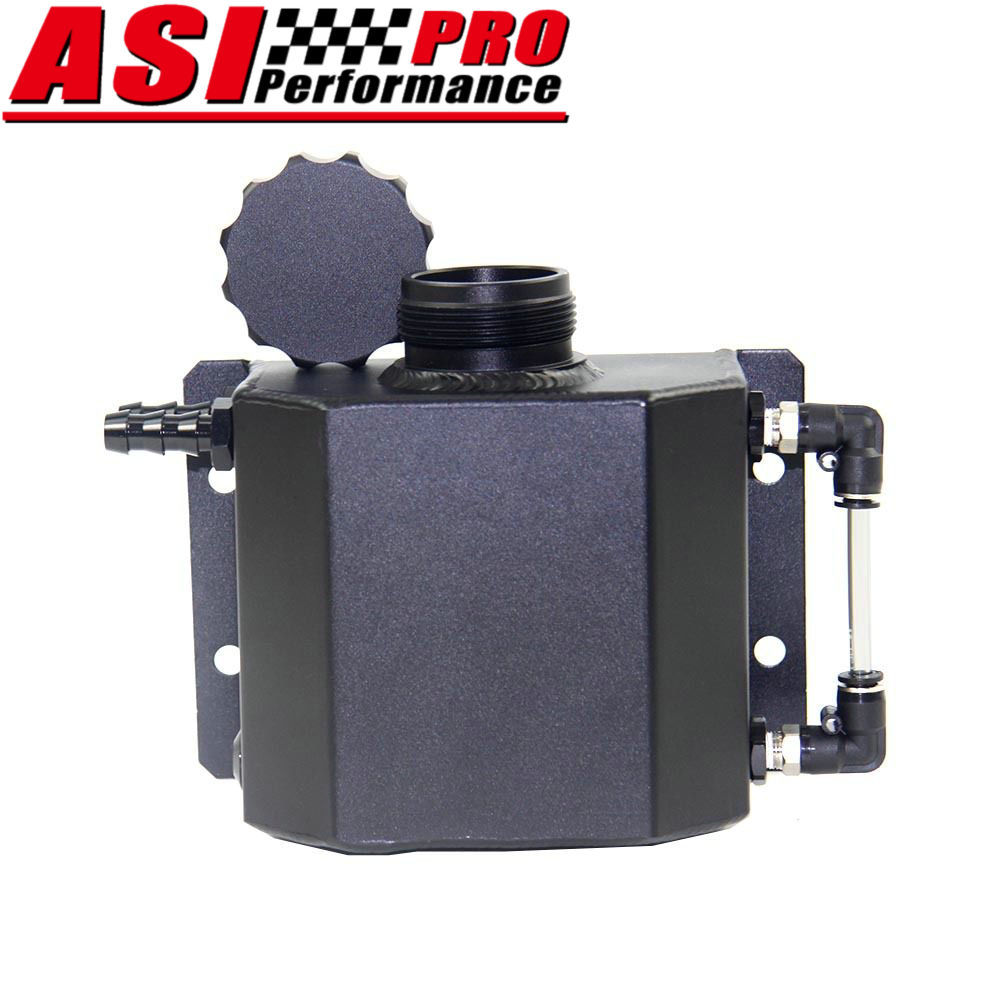 1000ml Aluminum Radiator Coolant Overflow Tank 1L Black Water Recovery Bottle