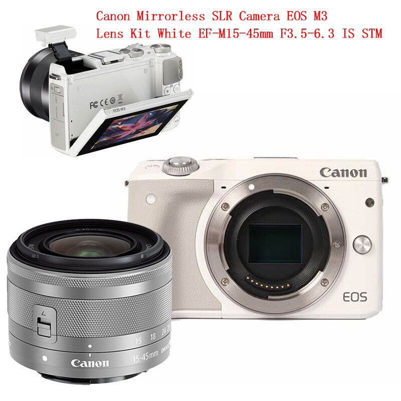 Canon Mirrorless SLR Camera EOS M3 Lens Kit White EF-M15-45mm F3.5-6.3 IS STM