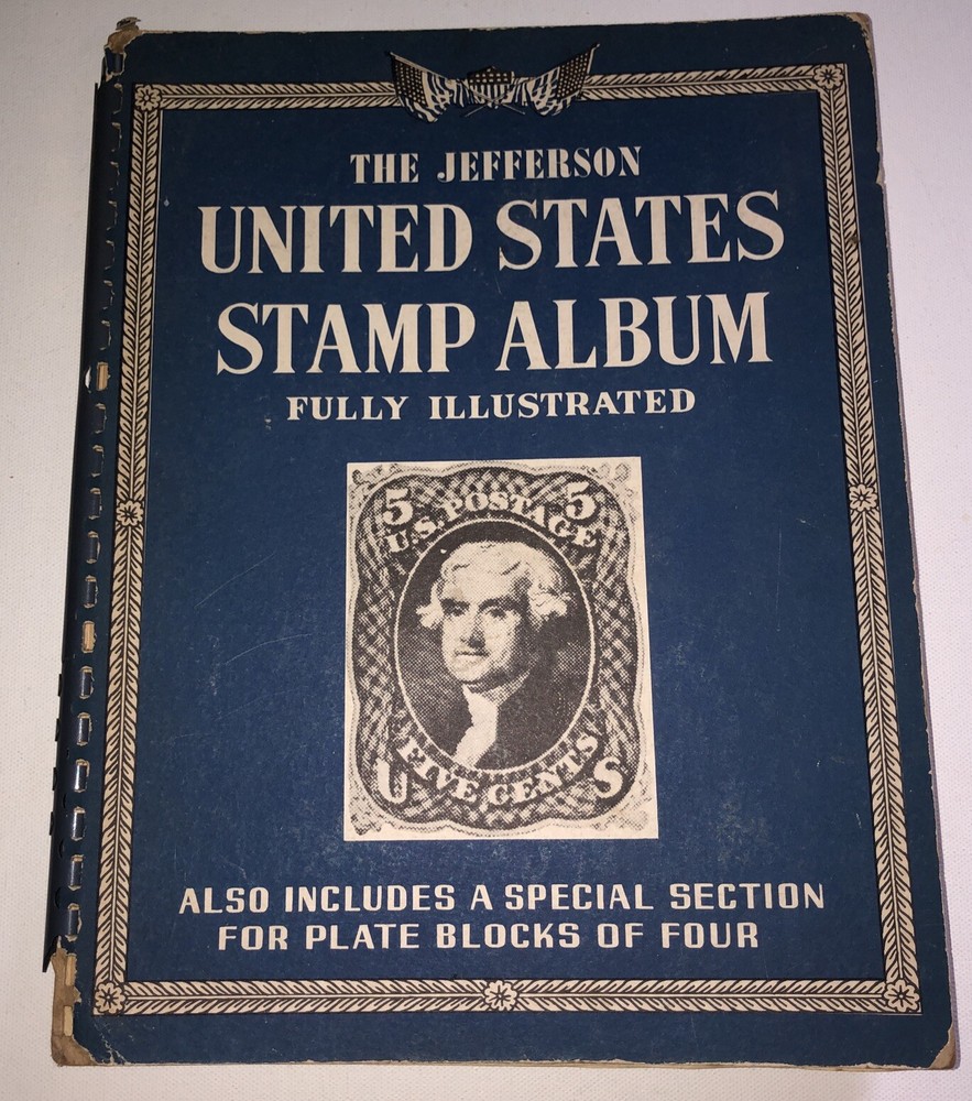 The Jefferson United States Stamp Album from 1961 Edition with lots of Stamps