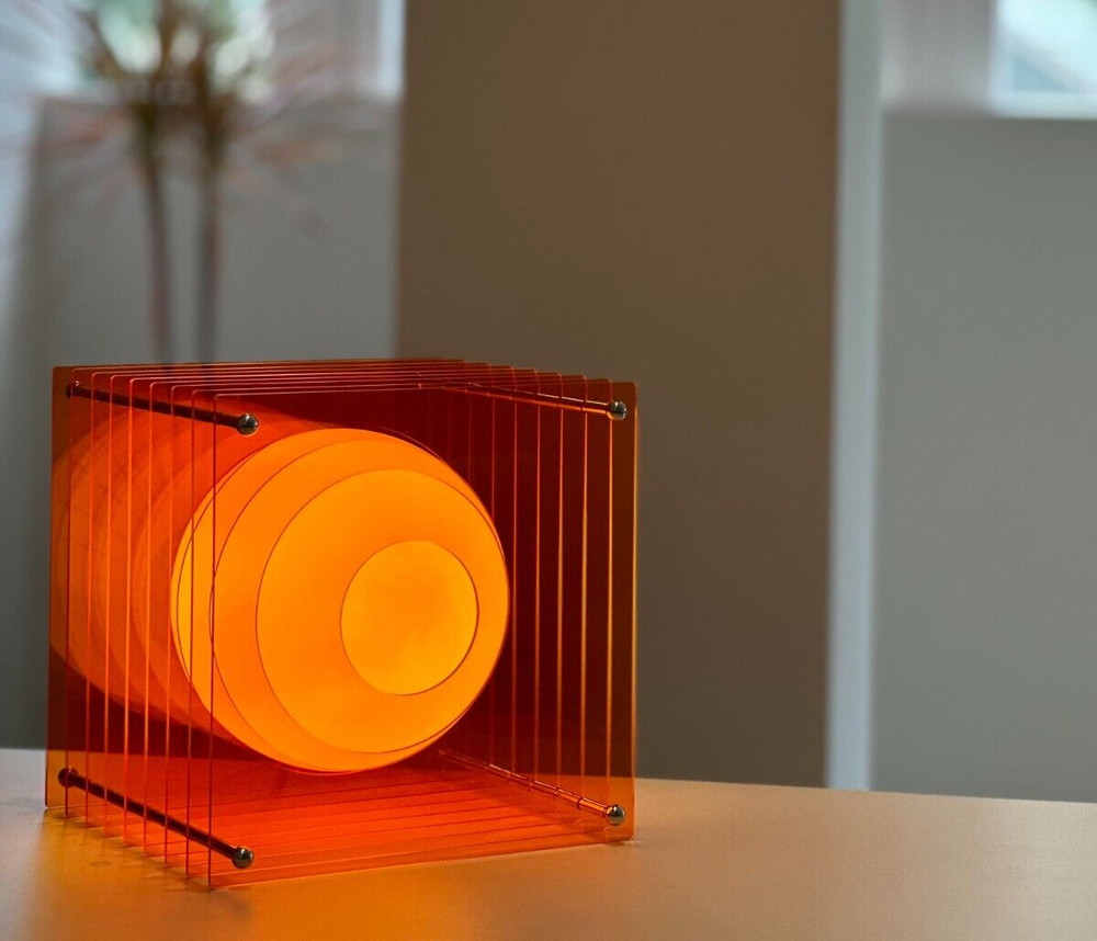 Ozon modern minimalist design table lamp in orange acrylic home decor statement