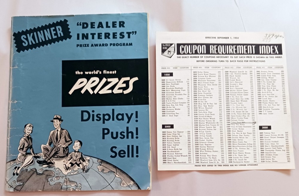 Vintage 1954 Skinners Pasta Dealer Prize Catalog with Coupon List  -image