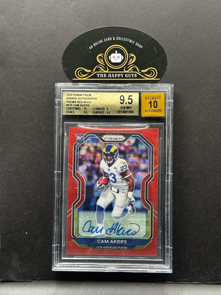 BGS 9.5 2020 Panini Prizm Rookie Autographs Cam Akers Red Wave #376