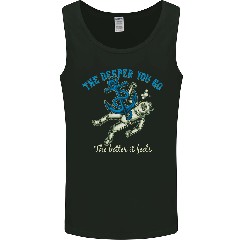 The Deeper You Go Funny Scuba Diving Diver Mens Vest Tank Top