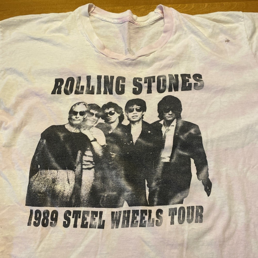 VTG BOOTLEG Rolling Stones 1989 Steel Wheels LA Coliseum Single Stitch T Shirt