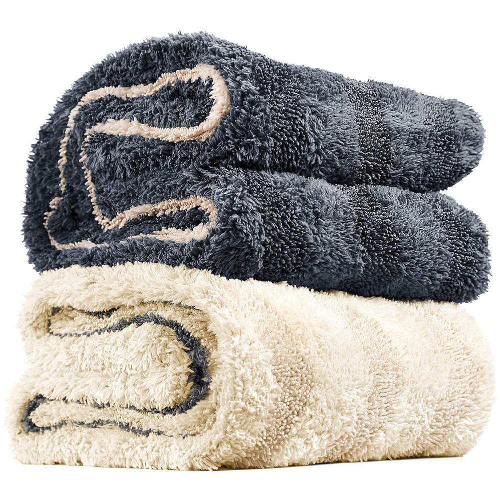 Large 26x20 Inch Microfiber Car Drying Towel 2 Pack Ultra Absorbent Auto Detailing Cloth