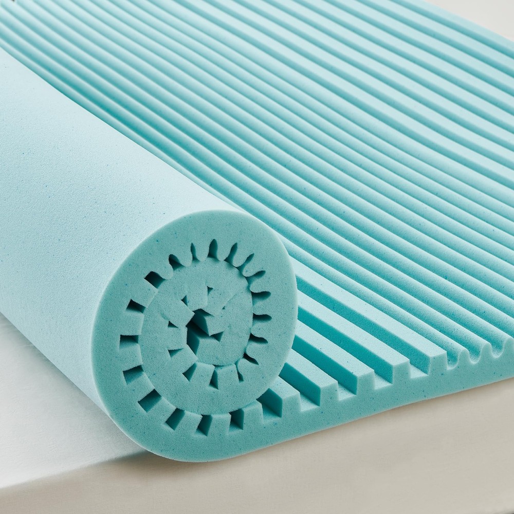 2 Inch Cooling Gel Memory Foam Mattress Topper King Size, 5-Zone Back Pain Re...