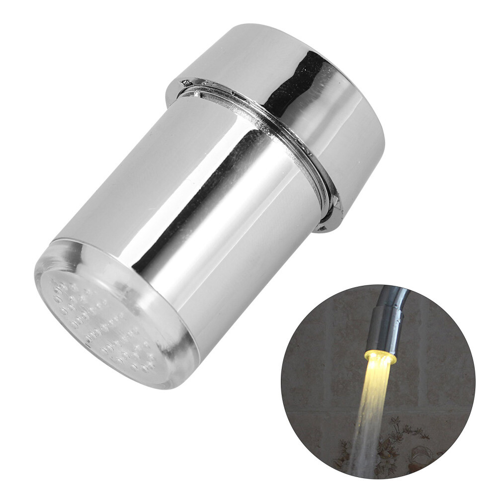 LED Temperature-Sensing Faucet Aerator with Glow Sprayer
