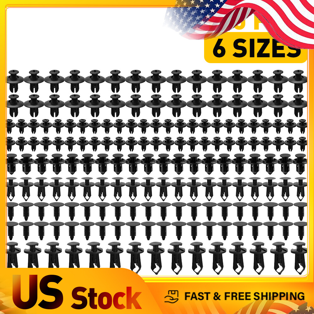 190X Car Rivets Splash Guard Sill Grille Trim Panel Lining Clips Screws Fastener