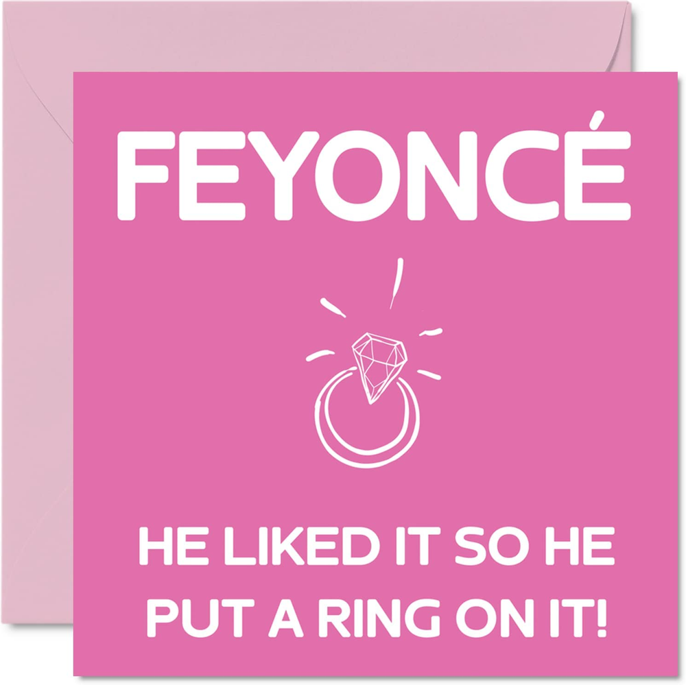 Funny Engagement Cards for Couples - Feyonce Put a Ring on It - Congratulations