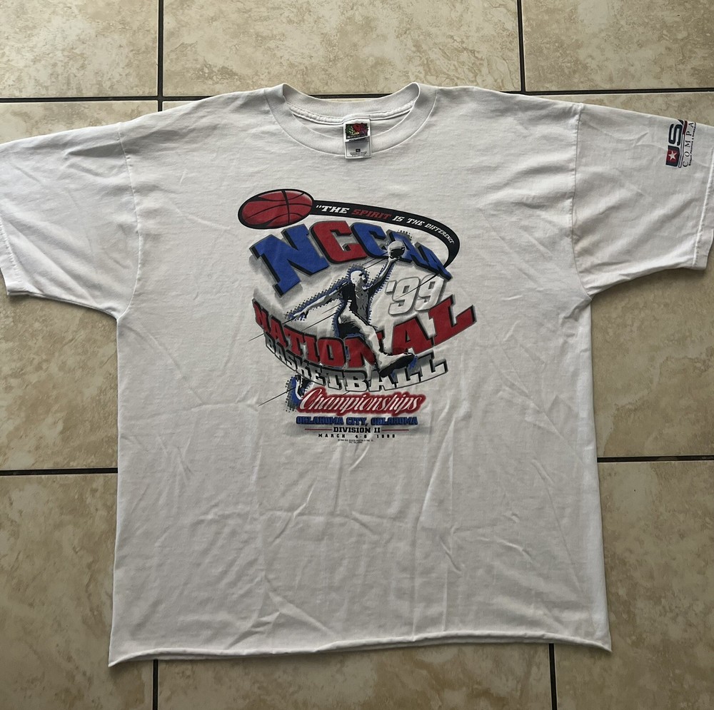 Vintage 90s NCAA Basketball Oklahoma City Cropped Tee Shirt Mens Size XL