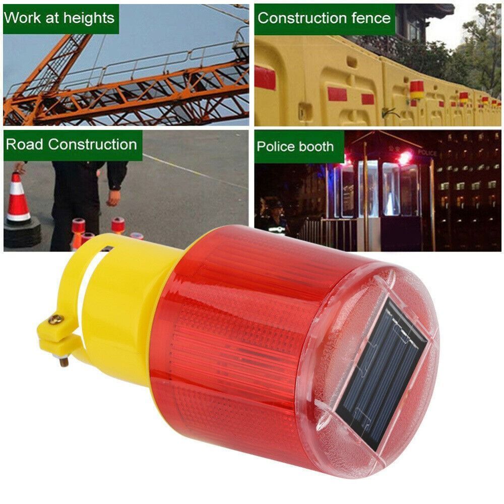 Traffic Security Flash LED Solar Warning Light Signal Lamp Caution Light