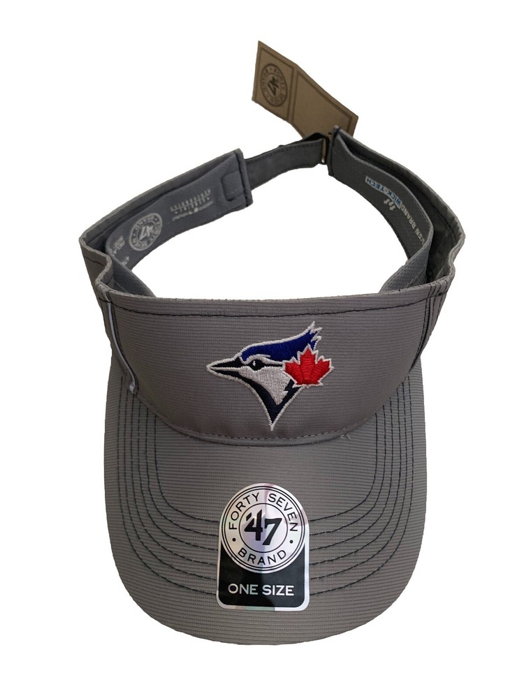 NEW Toronto Blue Jays Hat Cap Visor Gray Baseball MLB Strap Back Adjustable 47