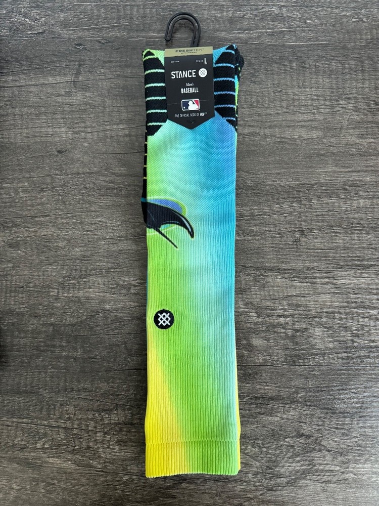 NEW Stance x MLB Tampa Bay Rays Diamond Pro OTC Socks Men's L LARGE 9-13 (NWT)