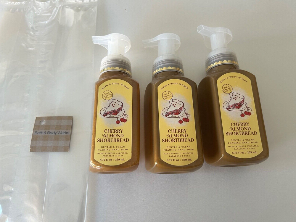 3 New Bath & Body Works  CHERRY ALMOND SHORTBREAD Clean Foaming HAND SOAP 8.75oz