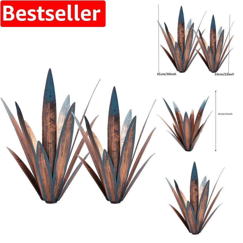 Rustic Agave Metal Statues for Garden – Weather-Resistant Outdoor Decor