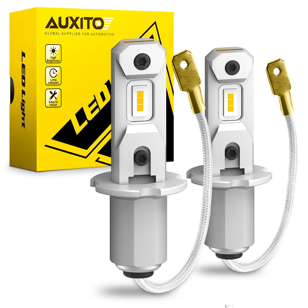 AUXITO H3 LED Fog Light Bulbs 8000LM Mini Size 3000K Bright Golden Yellow S