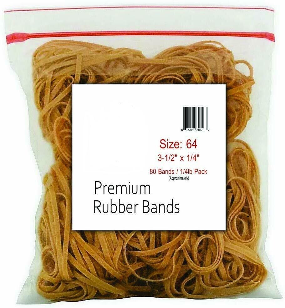 Premium Rubber bands 1/4 pound bag about 80 bands 3-1/2x1/4