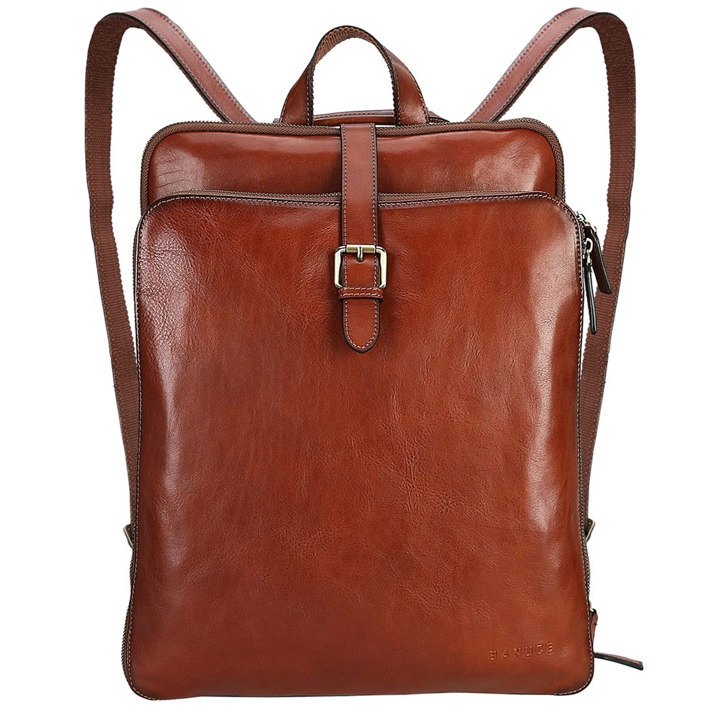Full Grain Italian Leather Women's Convertible Backpack Purse Fits 14 Inch Laptop-image