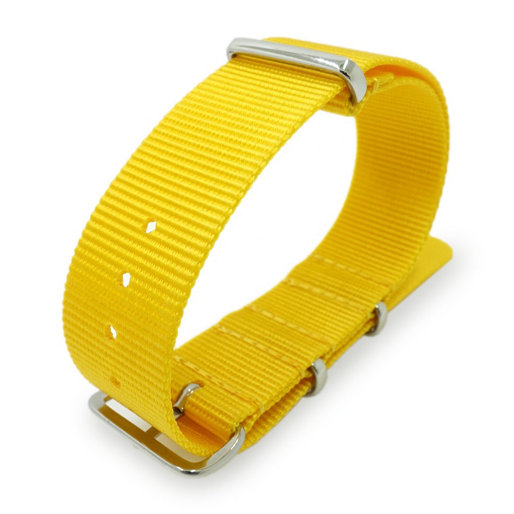 Colors Optional 20mm Steel Pin Buckle Strap Military Canvas Wrist Watch Bracelet