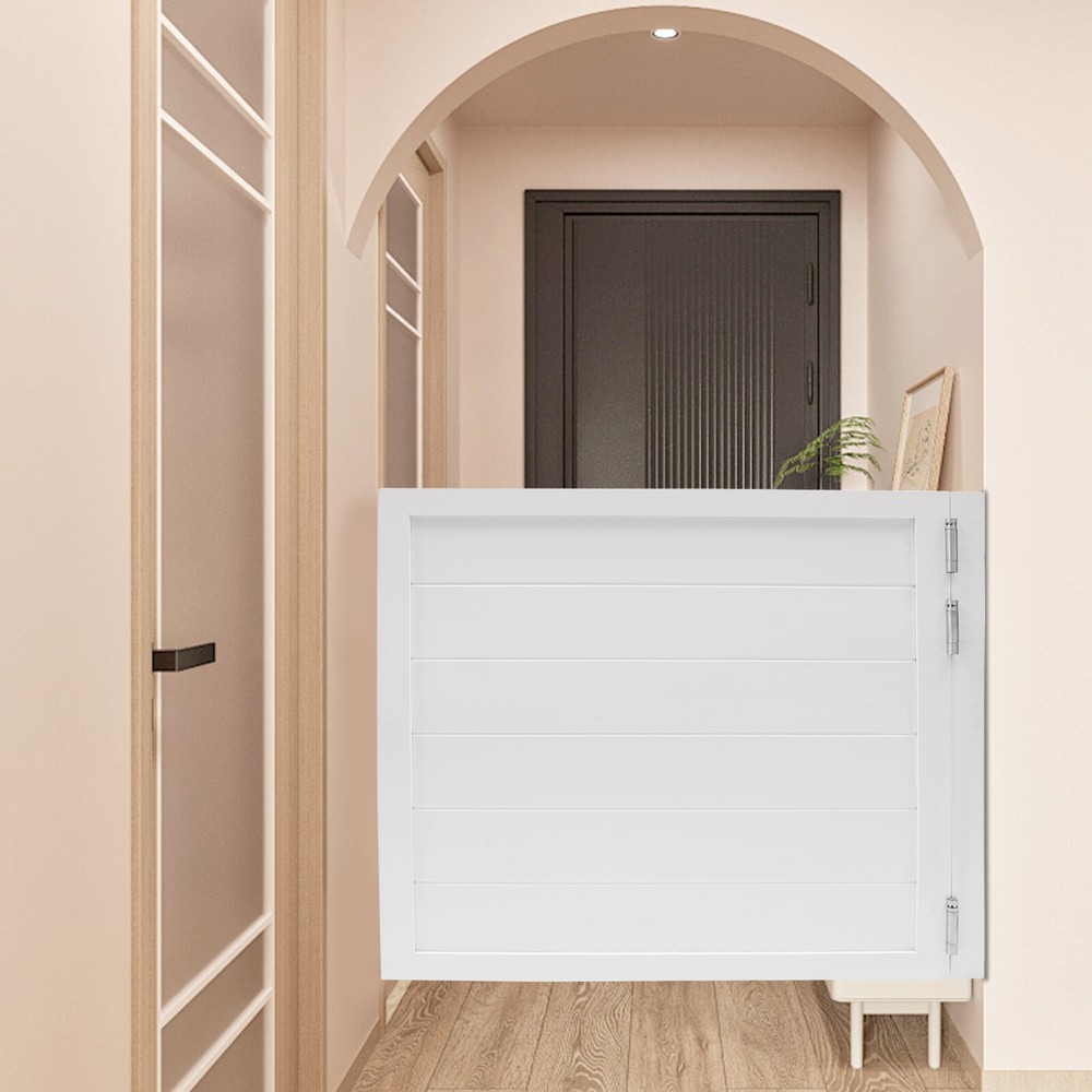 White Pine Wood Cafe Swinging Saloon Door with Hinges for Kitchen