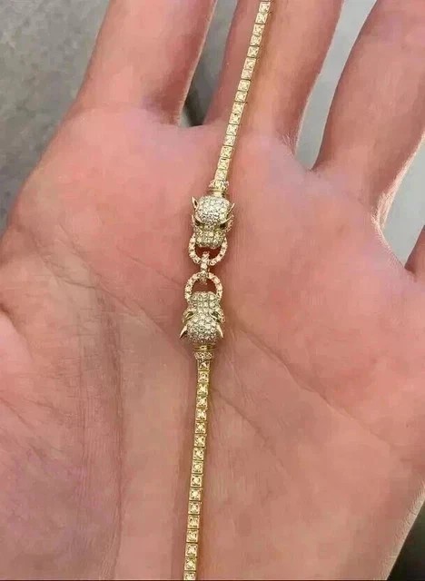 8.5 Ctw Round Created Diamond Antique Style Tennis Bracelet 925 Sterling Silver