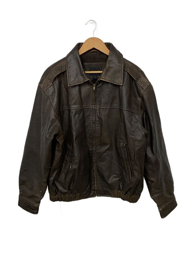 Outbrook/Flight Jacket/L/Leather/Brw/Plain 3389