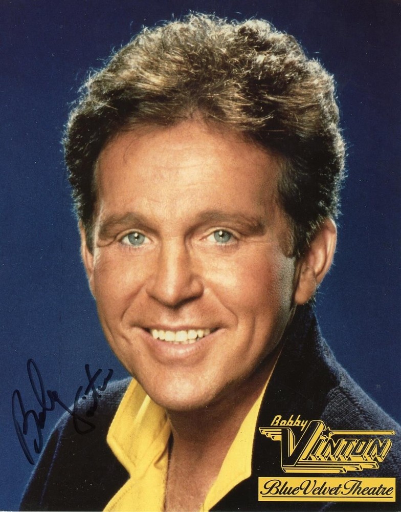 8x10 Color photograph signed in black felt tip ink by Bobby Vinton.