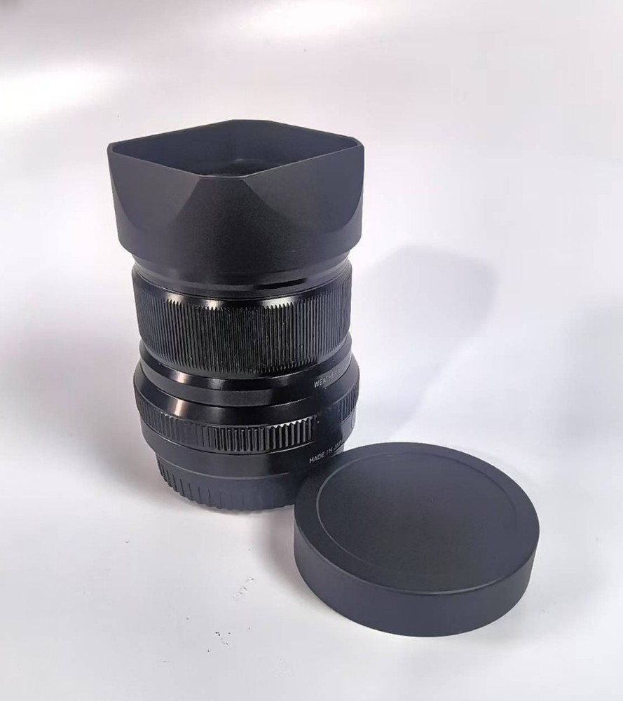 Square Metal Lens Hood with Cap for Fujifilm XF50mm F2 R WR