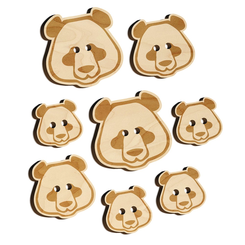 Panda Face Icon Wood Buttons for Sewing Knitting Crochet DIY Craft