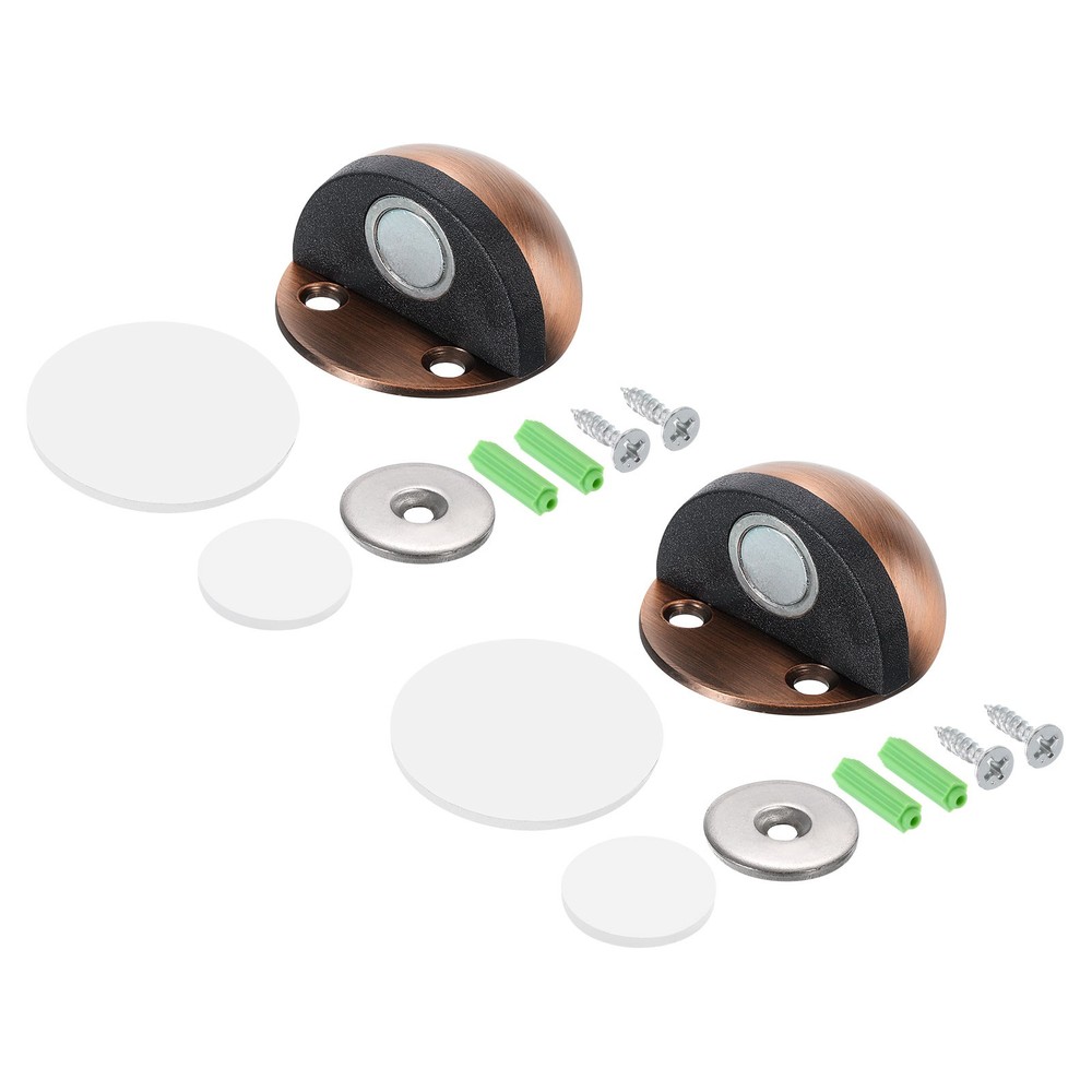 Magnetic Door Stopper Catch, 2pcs Stainless Steel Floor Door Stops, Copper Tone